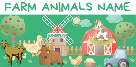 Comprehensive List of Over 100 farm Animals name in English with Images : A-Z list