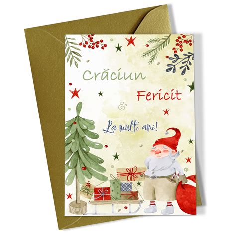 Set 5 felicitari de Craciun 10x15 cm cu plic rosu inclus - FC-118 ...