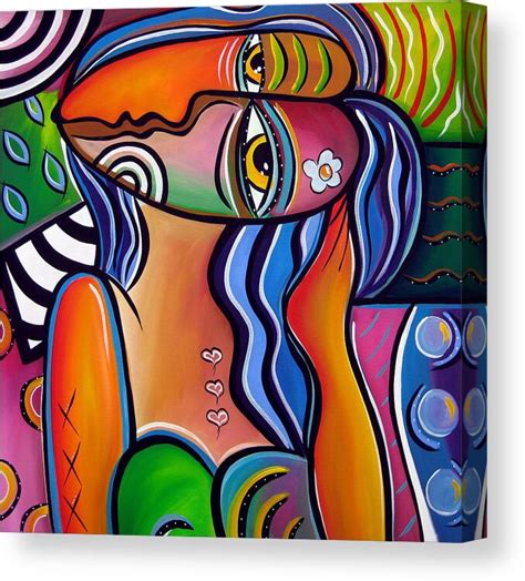 Abstract Pop Art Original Painting Shabby Chic Canvas Print Canvas