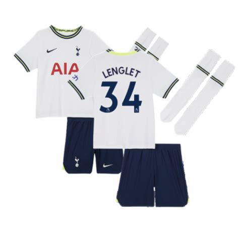 Tottenham Hotspur Clément Lenglet 34 Home Shirt Kids Junior Mini Kit