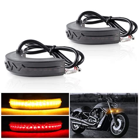 Led Motorcycle Fork Turn Signal Light Bule Drl Red Brake Light Moto