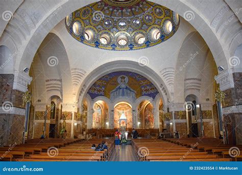 Interior Views of the Basilica Sanctuary of Our Lady of Lourdes ...