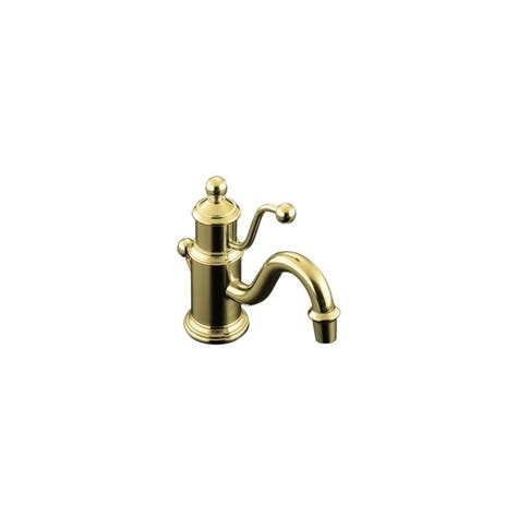 Kohler Antique Vibrant Polished Brass 1 Handle Single Hole Bathroom Faucet Drain Included At