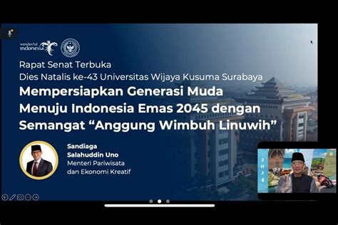 Siaran Pers Menparekraf Ajak Civitas Akademika Uwks Surabaya Jatim