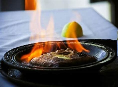 Saganaki Flaming Greek Cheese Oompa Dangerous And Delicious Just A Pinch