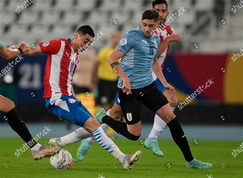 Paraguays Miguel Almiron Left Uruguays Federico Editorial Stock Photo ...