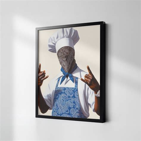 African American Kitchen Wall Art Print Chef Decor Canvas Poster By