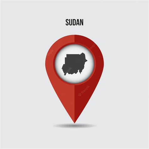 Premium Vector Sudan Map On Location Pin 3d Pointer With Map