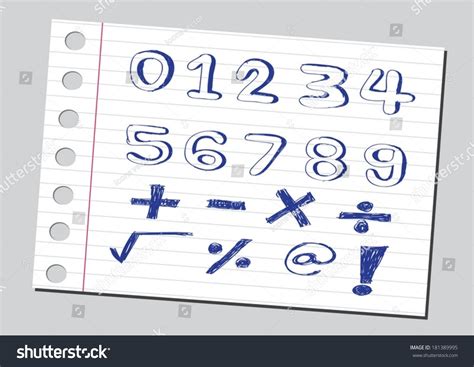 Sketch Numbers Mathematics Symbols Stock Vector Royalty Free