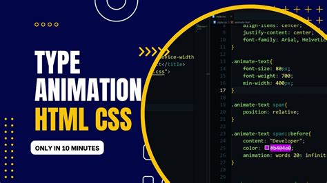 Text Typing Animation Html Css Text Typing Animation Youtube