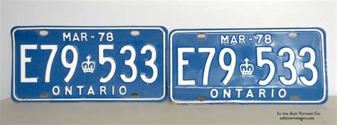 March 1978 Ontario Canada Licence Plates Set By Intherawvintageco On