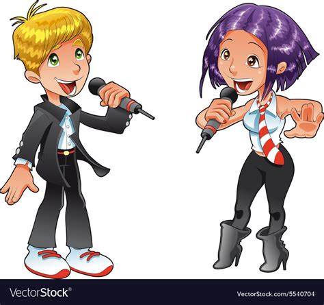 Young Singers Royalty Free Vector Image Vectorstock