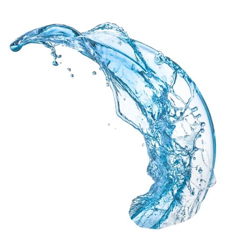 Blue Swirling Water Splash Isolated On White Background Stock Photo