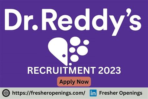 Dr Reddy Lab Jobs For Freshers Recruitment For Freshers