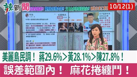 【辣新聞152 重點摘要】美麗島民調！ 蔣296＞黃281＞陳278！ 誤差範圍內！ 麻花捲纏鬥！ 202210121