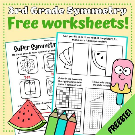 3rd Grade Symmetry Free Worksheets Drawing Symmetrical Images