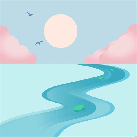 Flowing Water Illustration In Illustrator Eps Svg  Png