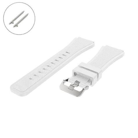 White Rubber Silicone Replacement Watch Band Strap Quick Release Pins 4042