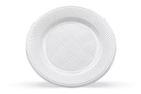 Plato Plástico Descartable Chico 17 Cm X 50 Unidades Blanco