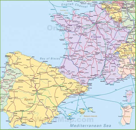 Espanha E França Mapa FDPLEARN