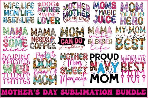 Mothers Day Sublimation Bundle Graphic By Mightypejes · Creative Fabrica