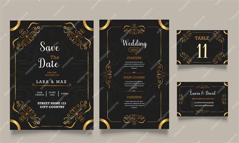 Premium Vector Gradient Golden Luxury Wedding Invitation