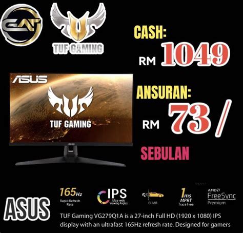 Asus Tug Gaming Monitor 27inch Computers And Tech Laptops And Notebooks On Carousell