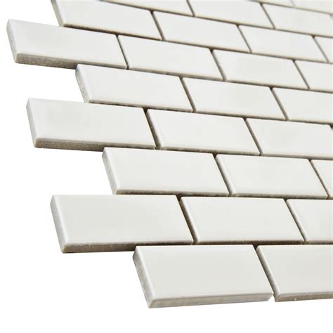 Elitetile Retro X Porcelain Mosaic Tile In Matte White