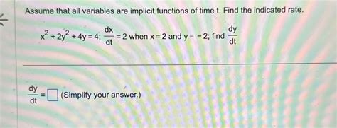 Solved Assume That All Variables Are Implicit Functions Of Chegg