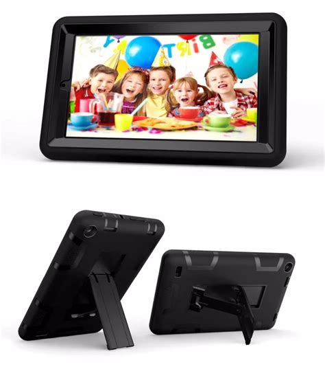 Kindle Fire 7 Case 2015 Kids Safe Armor Shockproof Heavy Duty Silicone ...