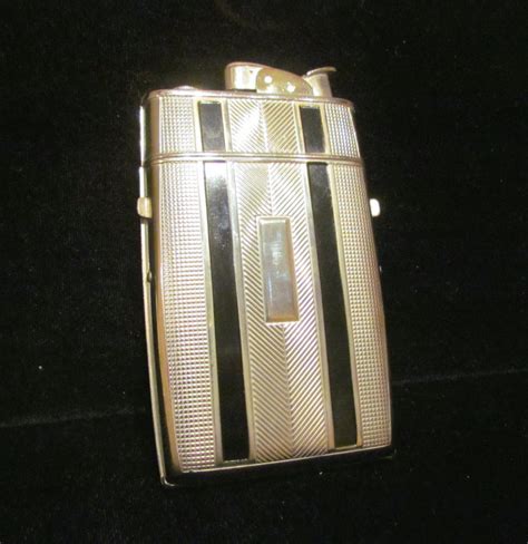 Art Deco Cigarette Case Lighter Evans 1940s Working Vintage Lighter Mi