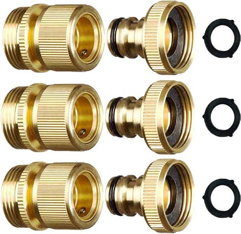 ShowNew Garden Hose Quick Connect Fittings 100 Solid Brass 3 4 Inch