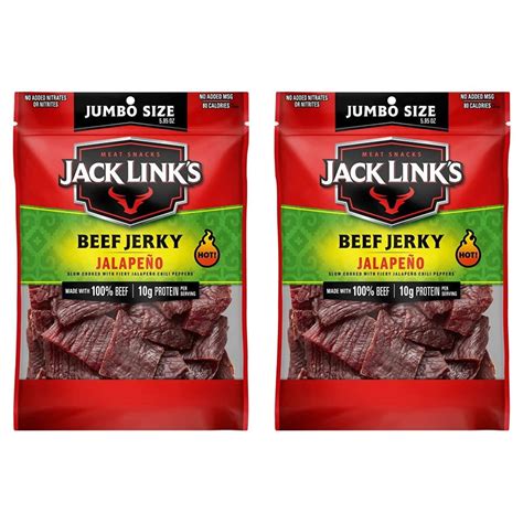 Jack Links Beef Jerky Jalapeno Spicy Meat Snack Made With A Hint