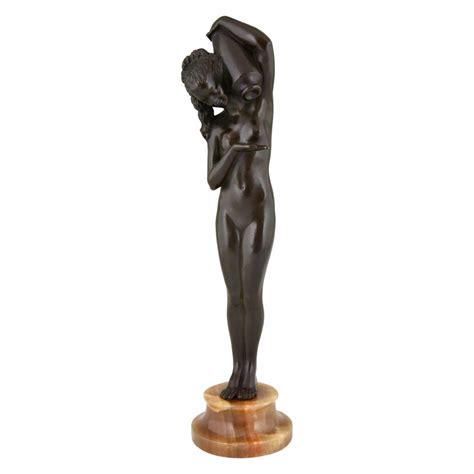 Art Deco Bronze Sculpture Of A Nude With Jar Deconamic