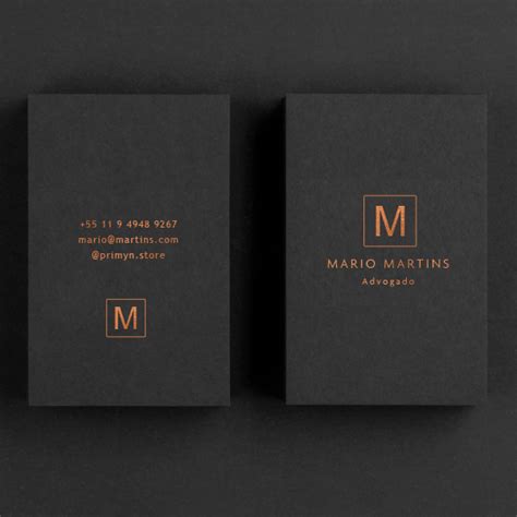 Cartão de visita Black hot stamping foil escolha a cor Papel Black g Sem impressão