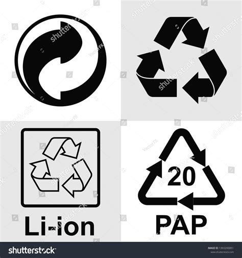 Recycling Symbol Es Bedeutet Dass Kunststoff Papier Stock