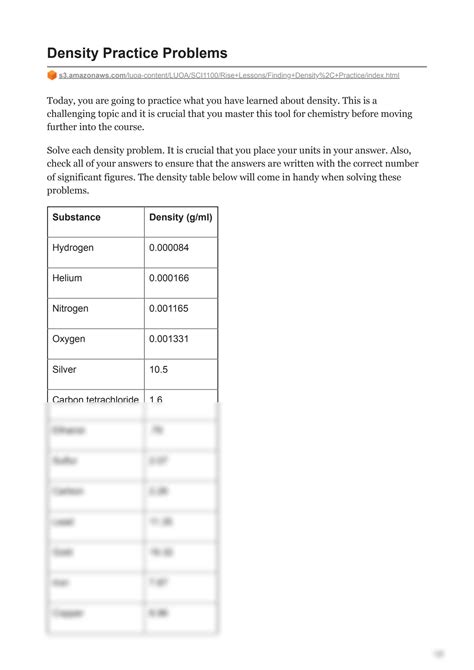 Solution S Amazonaws Density Practice Problems Studypool