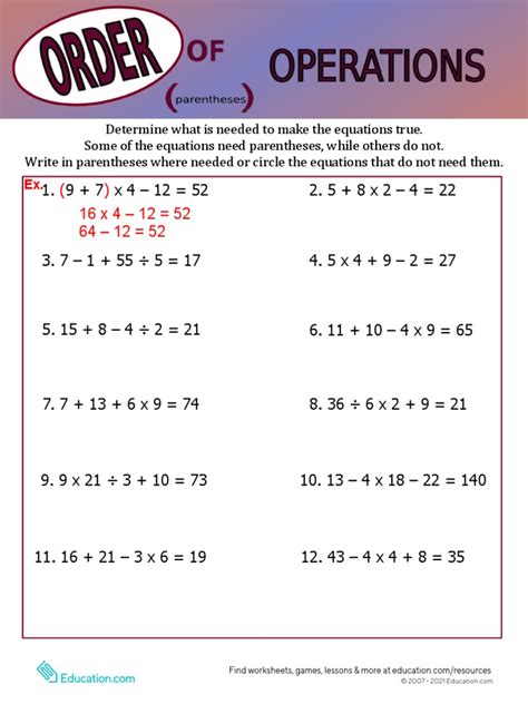 Order Of Operations Puzzle 1 Pdf