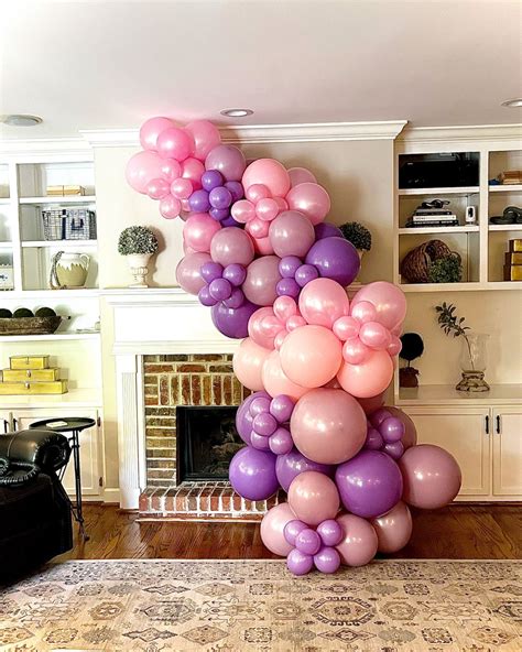 Pink And Purple Balloon Arch Purple Balloons Balloon Garland