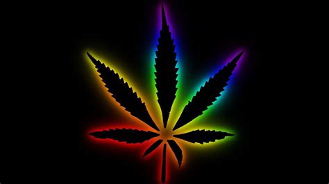 Colorful Weed Leaf In Black Background HD Weed Wallpapers | HD Wallpapers | ID #44277