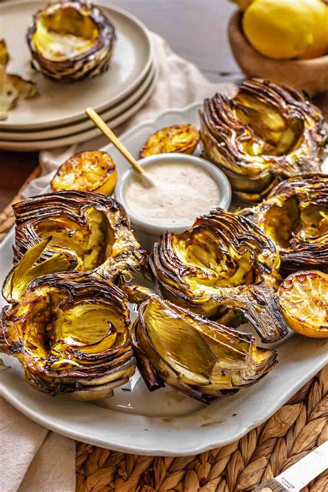 Marinated Grilled Artichokes With Lemon Aioli The Cozy Plum