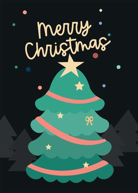 Christmas Tree Card 10686172 Vector Art At Vecteezy