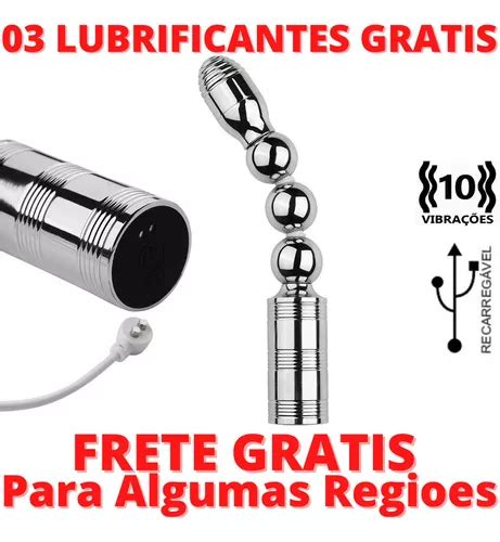 Plug Anal De A O Bolas Vibra O Recarreg Vel X Cm