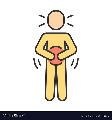 Abdominal Pain Color Icon Royalty Free Vector Image