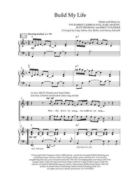 Build My Life Choral Anthem Satb Sheet Music Pdf Lifeway Choral Arr Ken Barker Arr