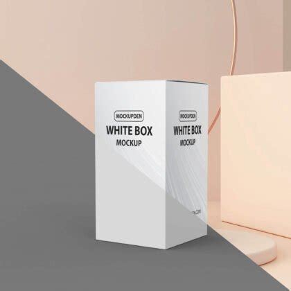 Free White Box Mockup PSD Template - Mockup Den