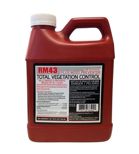 Rm43 Total Vegetation Control 43 Glyphosate Plus Weed Preventer 32 Oz