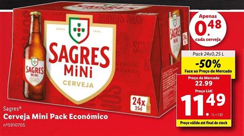 Promoção Sagres Cerveja Mini Pack Económico Pack 24x0 25 L em Lidl