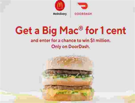 DoorDash McDonald’s Sweepstakes - Win $1 Million (Doordashsweeps.com)