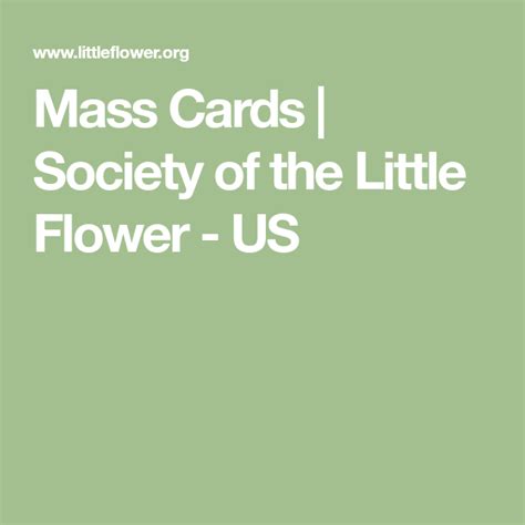 Mass Cards Society Of The Little Flower Us Mass Cards Society